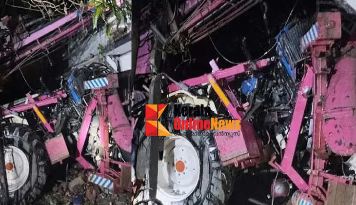 Two people died after a borewell tractor overturned on top of a house in Kanhangad West Eleri Varakad
