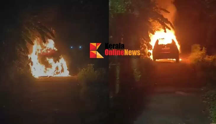 A car was burnt to death while driving in Payyannur Korom Central.