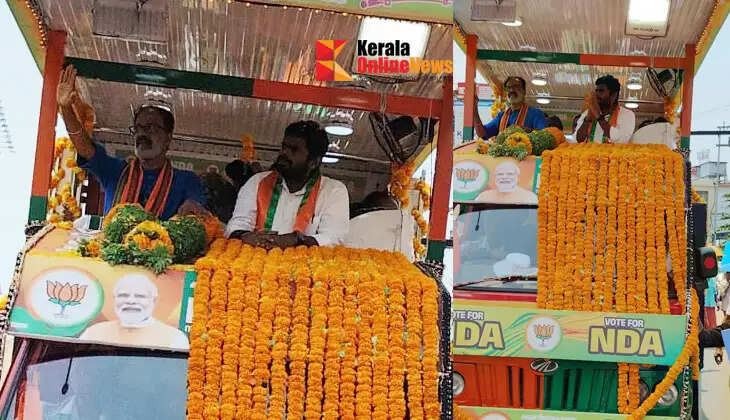 Annamalai's road show for NDA candidate creates excitement in Kannur city