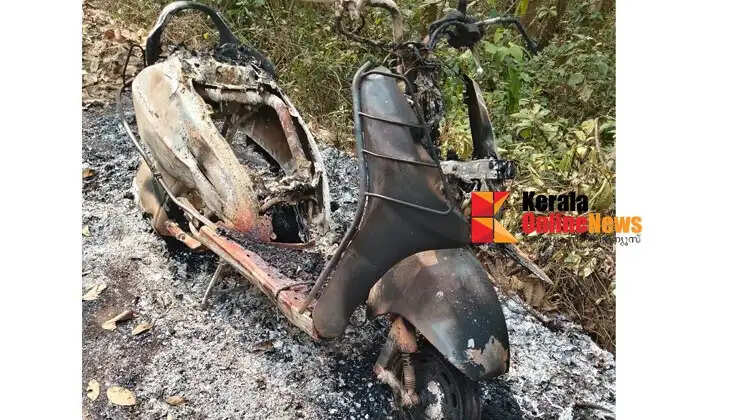 Owner caught on CCTV camera setting his own scooter on fire in Kannur