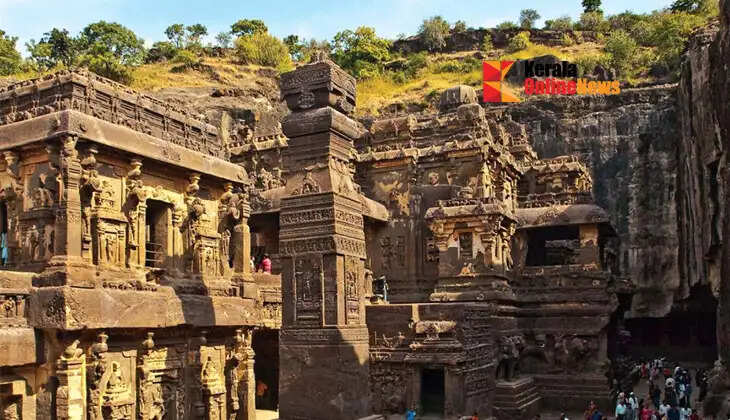 A marvel carved in rock; a rush of tourists to visit the Ellora Caves.