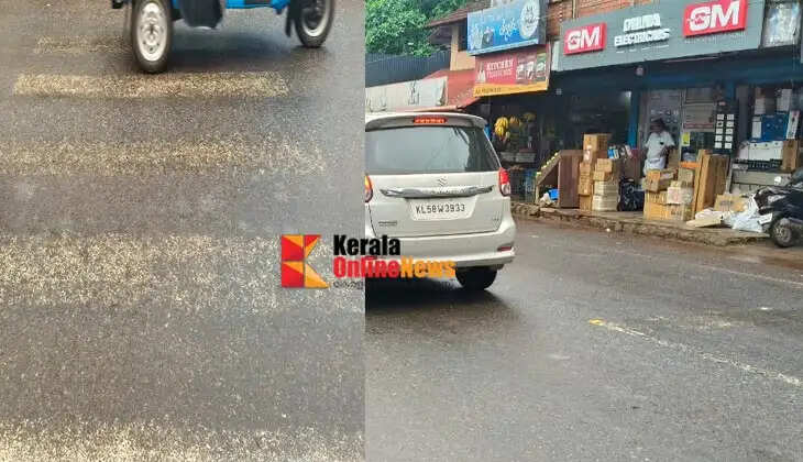 Zebra crossing faded: Pedestrians at risk of accidents in Anjarakkandi.