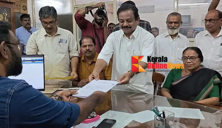Payyannur constituency LDF candidate T.I. Madhusoodanan filed his nomination papers.