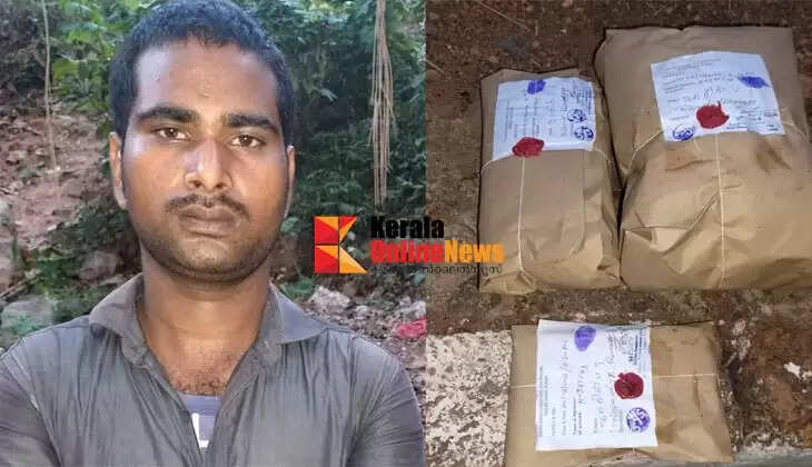 A youth from Bihar was arrested with 1,200 kilograms of ganja in Kannur city.