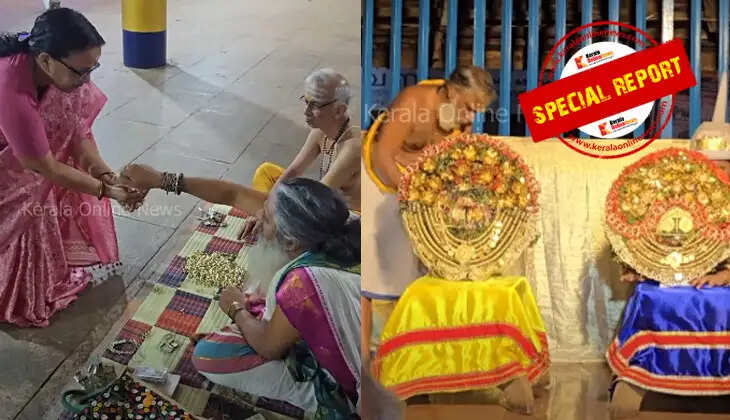 A ritual that only occurs during festivals; the famous ring is worn on the Thrichambaram.