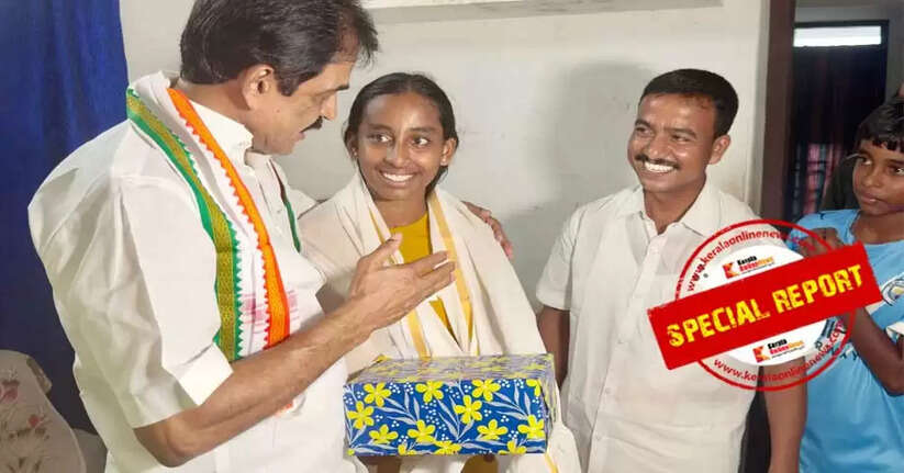 KC Venugopal arrives home with shoes for Angel