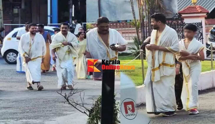 Chief Minister pinarayi son Vivek Kiran seeks darshan at Guruvayur temple