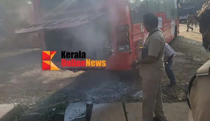 Smoke from bus at nilakkal KSRTC stand