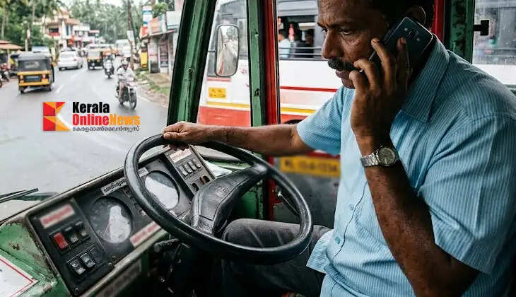 Case registered against bus driver for driving dangerously while talking on a mobile phone on the Kuttippuram National Highway.