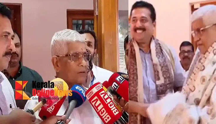 NSS has a little more love for the Muslim community; Sukumaran Nair receives General Education Minister N. Shamsuddin at the NSS headquarters in Perunna