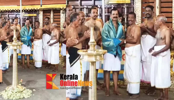 Mangad Madhu Panicker, who won the Kerala Folklore Academy award for Poorakalli, was honored by Pookothu Palace.