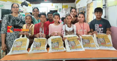 Puthari grown by students was distributed at Kannur Chala Vellurillam LP School