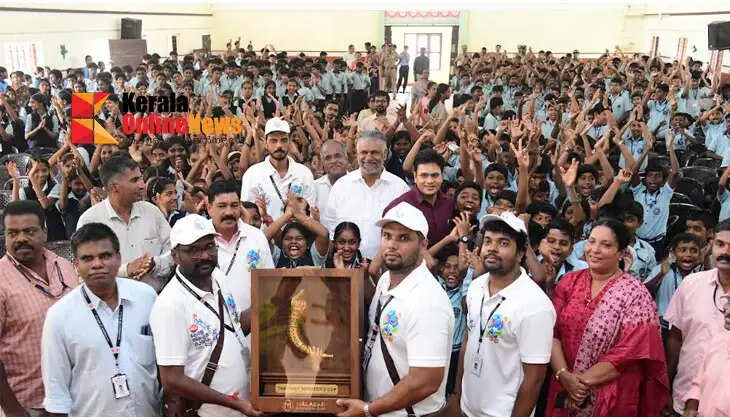 The golden trophy has arrived; the excitement of the school sports meet reaches Kottayam district as well.