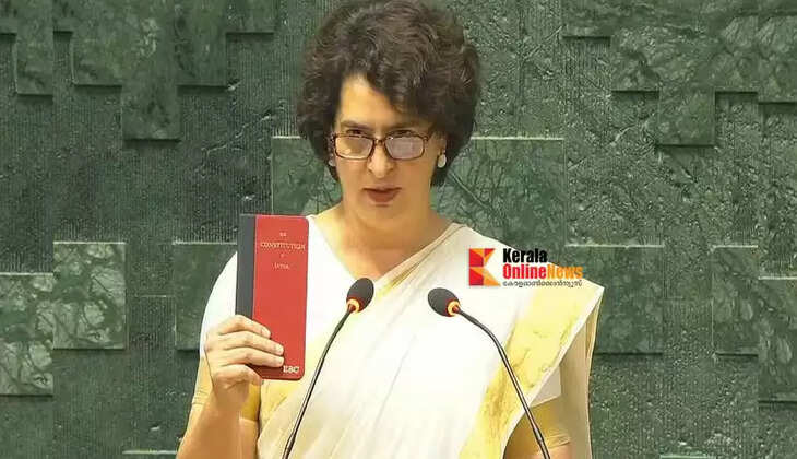 Priyanka Gandhi took oath as Wayanad MP in her Kerala guise holding up the constitution