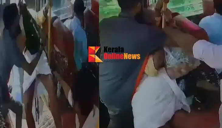 A bus cleaner came to the rescue of a passenger who was about to fall backwards out of a moving private bus in Kannur.