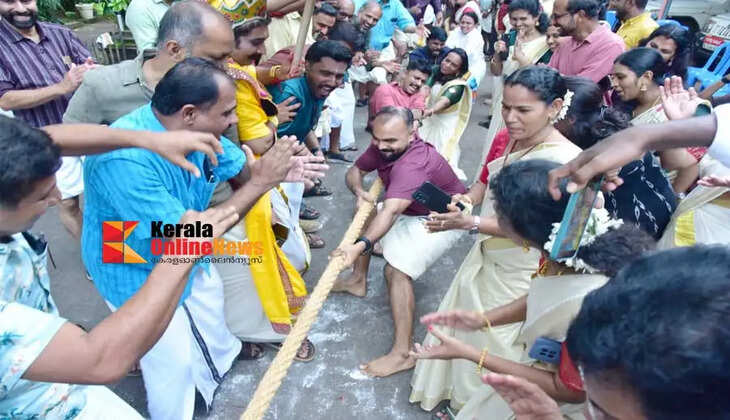 Onam celebrations at the Kannur Collectorate were a lively affair featuring a tug of war competition led by the Collector