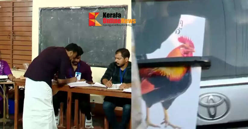 Rahul arrives in Palakkad to cast his vote: CPM protests by putting up chicken stickers