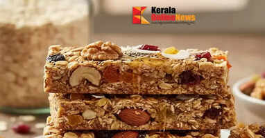 Healthy snack made with oats and dried fruits