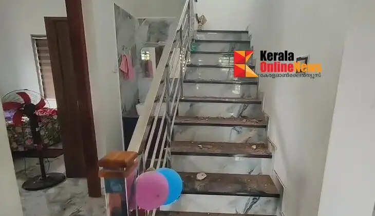 House suffers heavy damage after being struck by lightning at Dharmashala Kambilkadavu.
