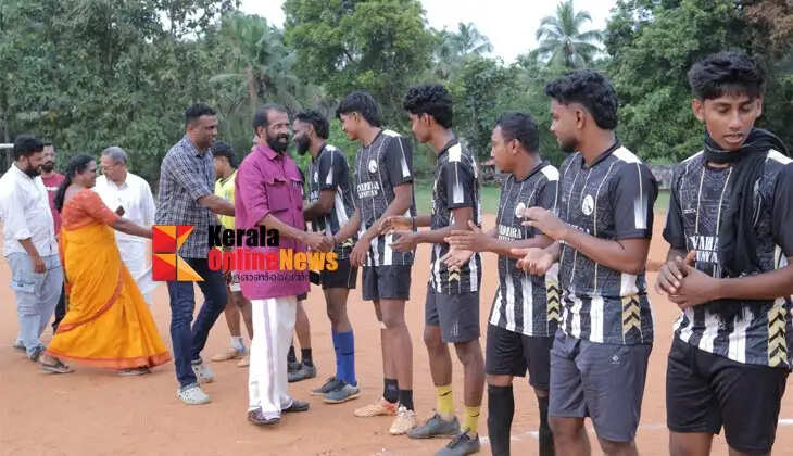Exciting start to the Karivellur-Peralam Grama Panchayat Keralolsavam football tournament