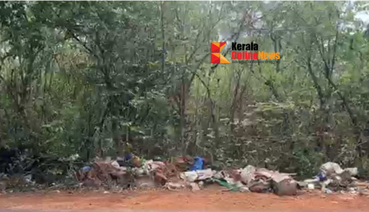Widespread dumping of garbage on Chudala-Ammanappara road; Kannur District Enforcement Squad imposes fine of Rs. 20,000