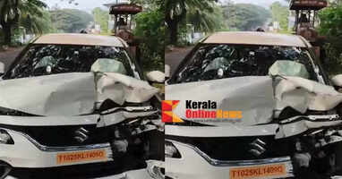 New car crashes into road roller in Ramanthali