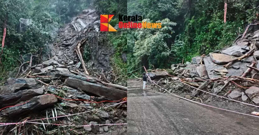 Another heavy landslide at Thamarassery Pass; Discoloration in many places in the canals