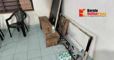 The Gandhi Mandir where the SIR night camp was held in Karivellur, Kannur, was vandalized.