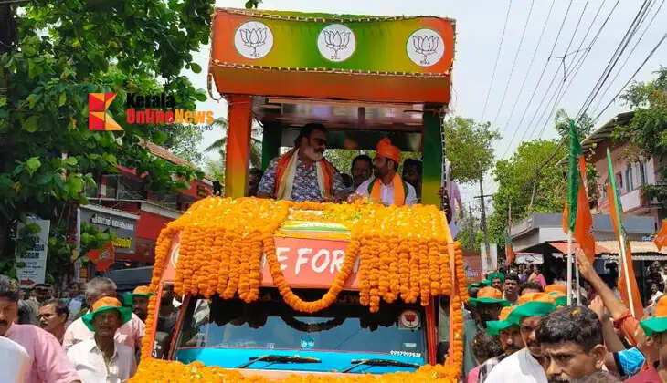NDA road show led by Suresh Gopi shakes up the Chief Minister's hometown of Pinarayi