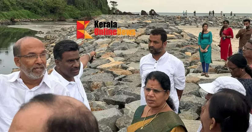The mayor and his team visited and evaluated the construction of the Payyambalam beach embankment