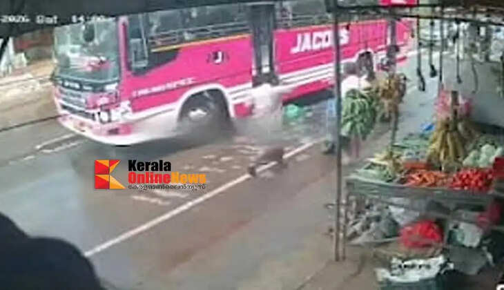 An elderly woman died after being hit by a private bus while crossing the Alakode road