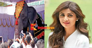 Actress Shilpa Shetty dedicates the robot elephant to the temple