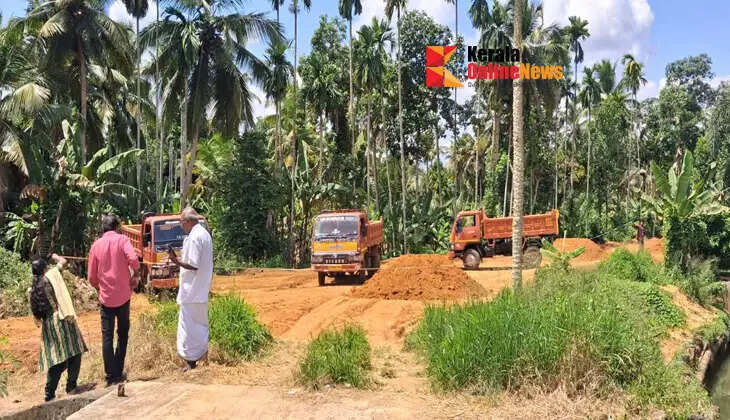 Revenue officials, acting on information about illegal land reclamation in Thiruvalla, seized soil-laden lorries that had arrived with forged passes.