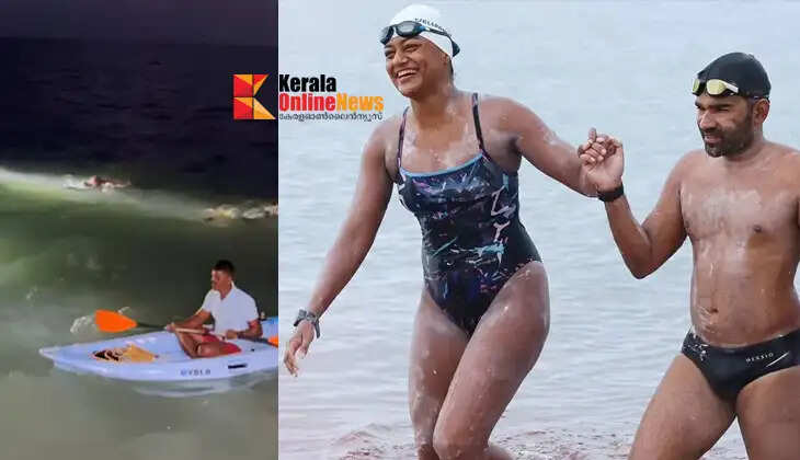 New history...! IT couple swims from Sri Lanka to India via Ram Setu