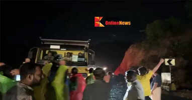 Landslide again on the national highway at Kannur Kuppam