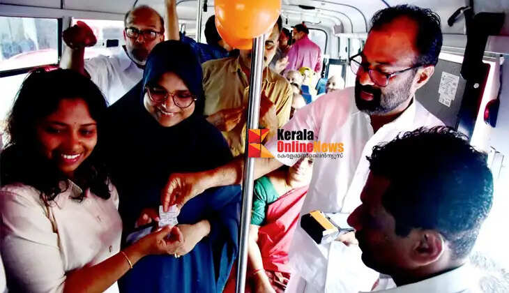 New Priyadarshini bus gifted to Kannur for Onam; MLA T.O. Mohanan flagged it off.