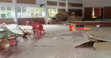 The ceiling collapsed in the school due to a wooden box; Headmaster makes a strange claim