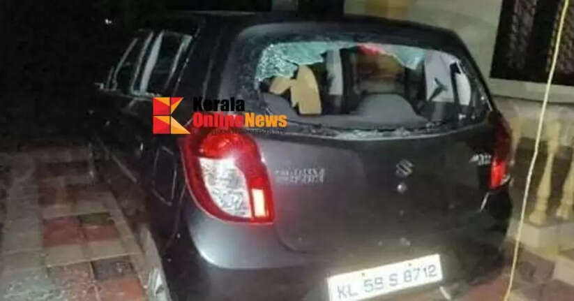 An unknown group vandalized the house and car where the grandson, who brutally beat his bedridden grandmother, lives in Kannur.