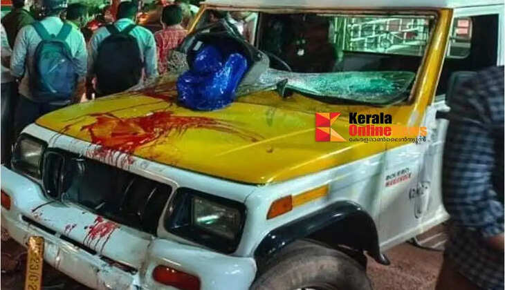 A mother, a child, and the scooter rider were injured after their scooter crashed into a parked pickup van at Varam Kannur
