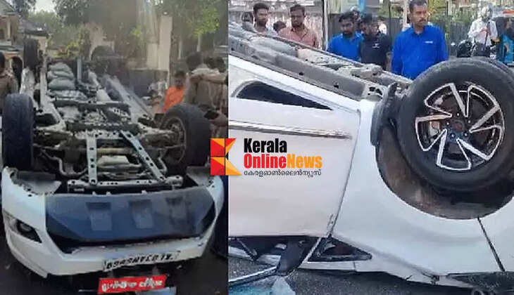 Pathanamthitta District Collector's car met with an accident; collided with another car and overturned