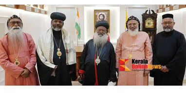Ethiopian Archbishop Abune Melkizadek visits Malankara Church headquarters