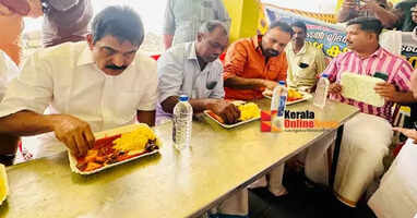 KC Venugopal expresses solidarity with fishermen Prepared a seafood feast at Alappad Gram Panchayat