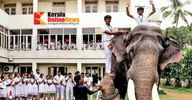 Pet show at school; School students bring their own elephant to Kochi