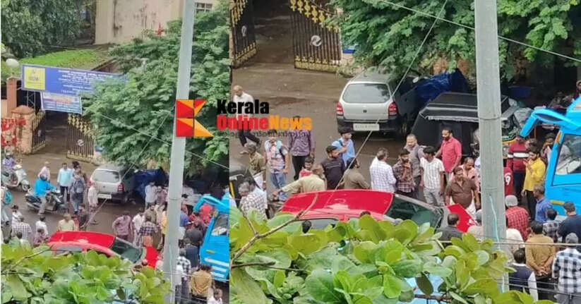 Car accident on Kannur Press Club Road: Car collides with private bus, passengers injured