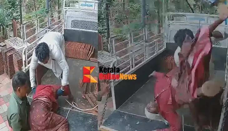 This is a real rescue operation: A neighbor miraculously saves a female worker who fell from a two-story building in Panur.