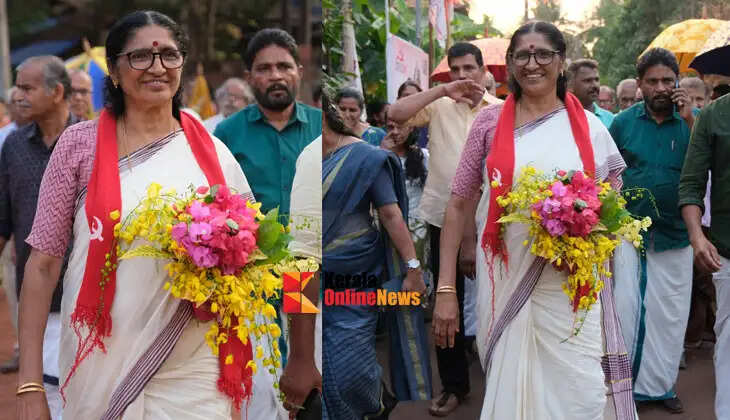 An exciting start to the public tour of LDF candidate Shyamala Teacher from Taliparamba constituency