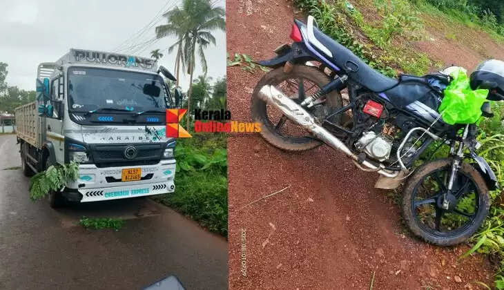 Biker dies in accident after lorry and bike collide in Mathamangalam