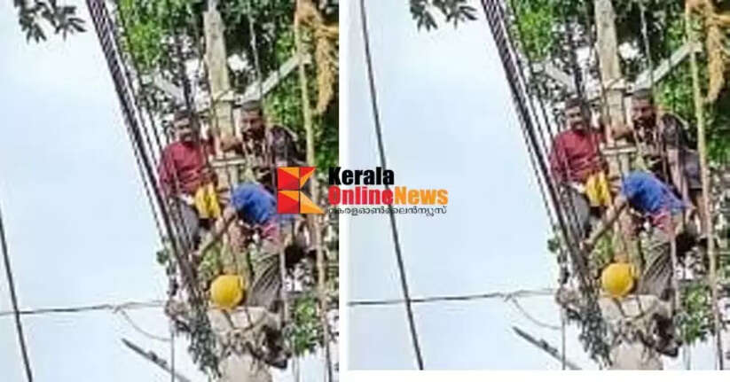 Contract worker gets stuck in electricity pole during maintenance in Paral