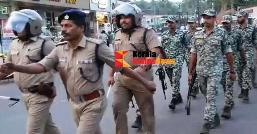 Local body elections: Police conduct route march in Thalassery and Koothuparamba