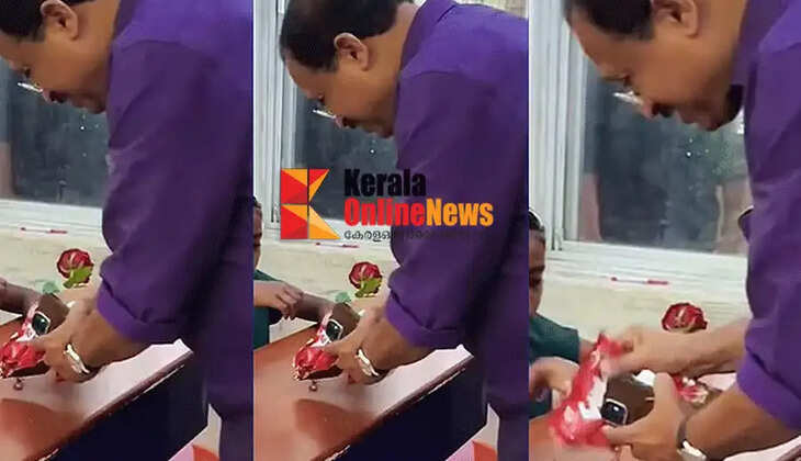 V. Muraleedharan MLA harshly criticized for throwing sweets on the table instead of giving them to children